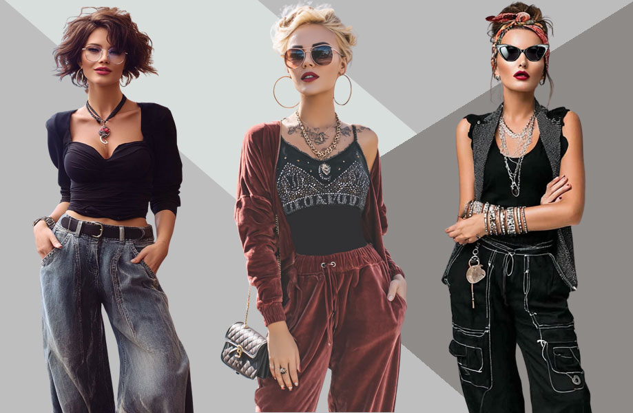2026 Fashion Trends: Y2K revival color palette - lavender, chrome, electric blue & hot pink.