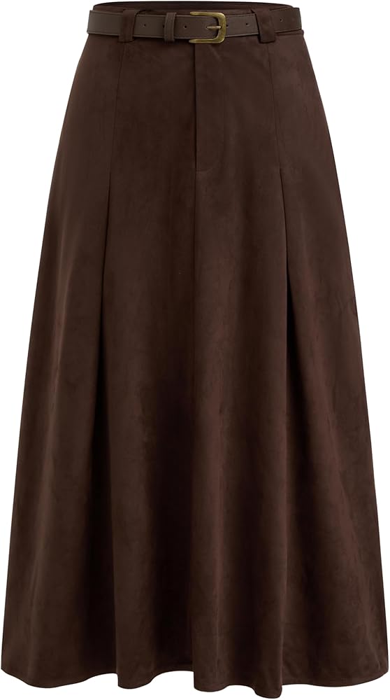 High-Waisted Suede Maxi Skirt