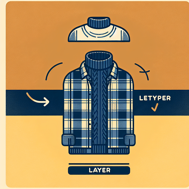 flannel shirt over a turtleneck sweater