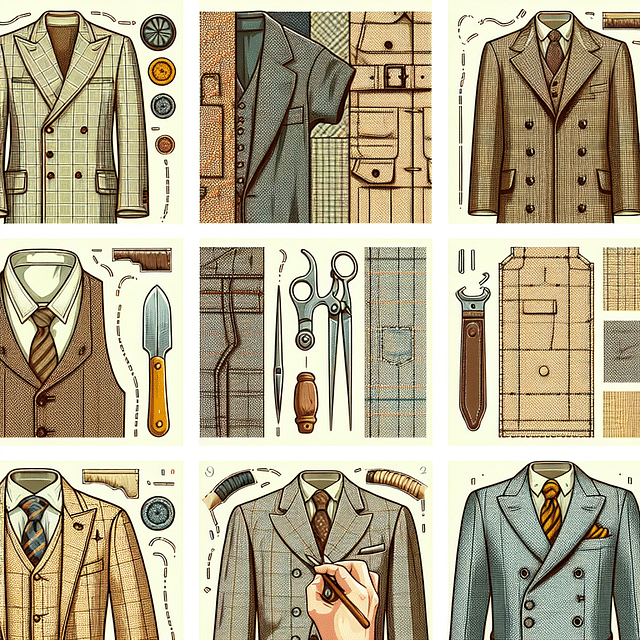 examining vintage clothing textures and seams