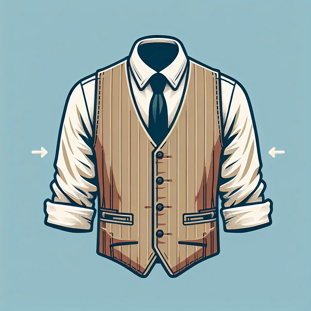 vintage vest layered over a white button-down shirt with rolled-up sleeves