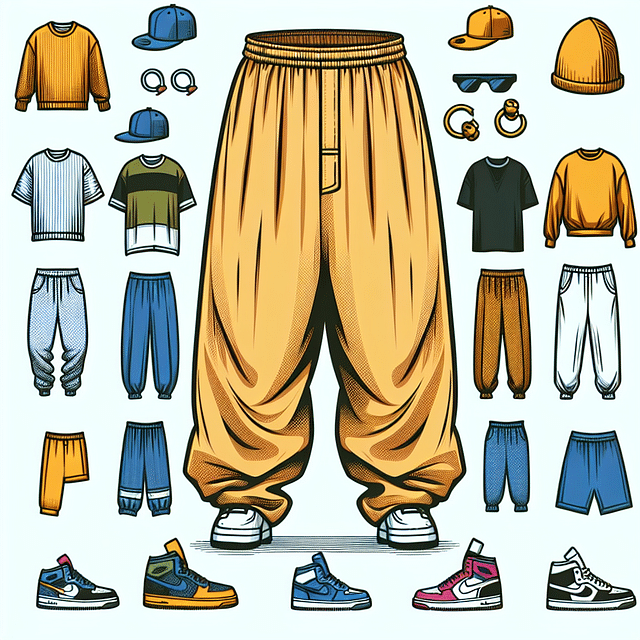 baggy 90s hip hop pants
