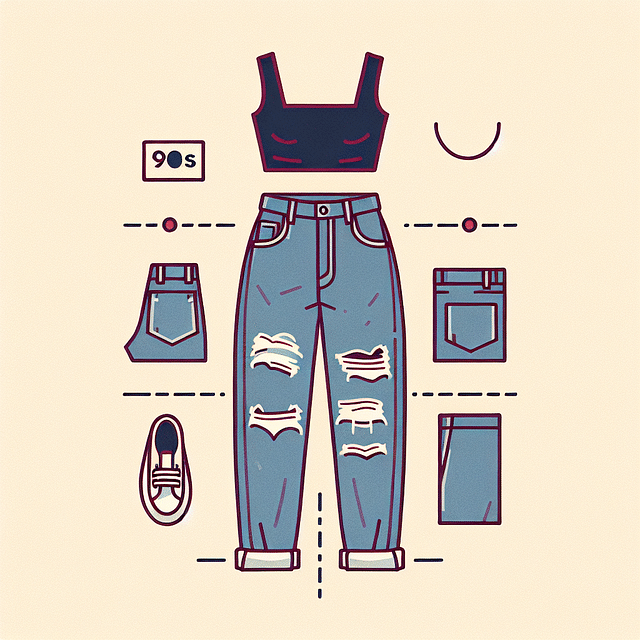 90s ripped jeans outfit