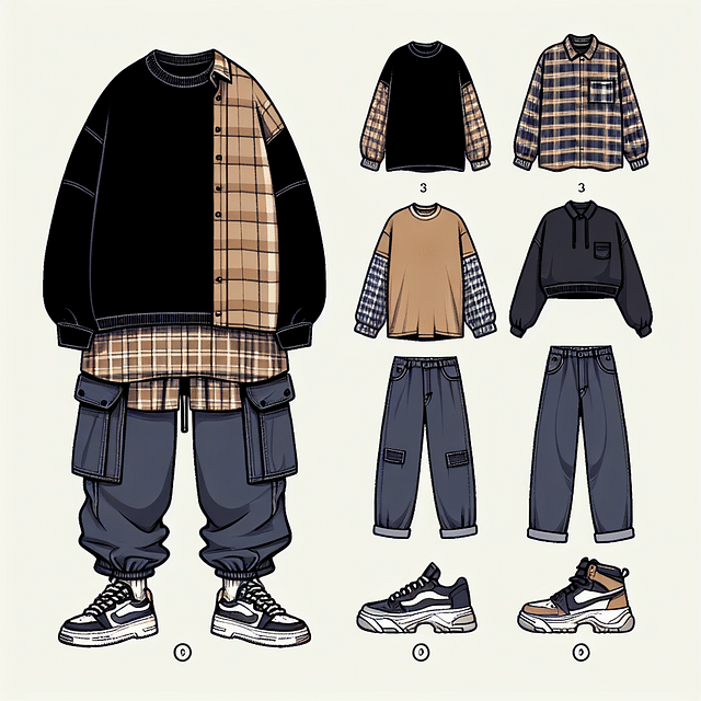 90s grunge hip hop layered outfit