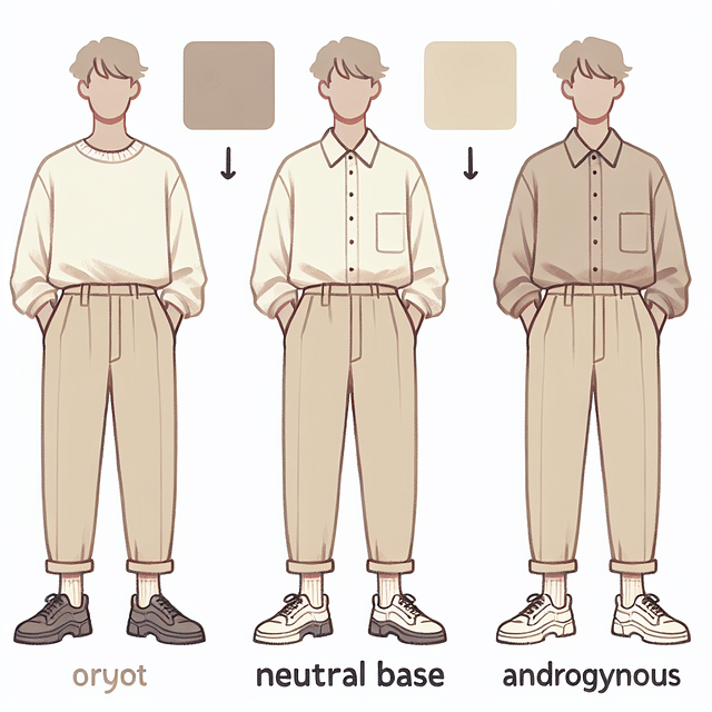 neutral base androgynous outfit
