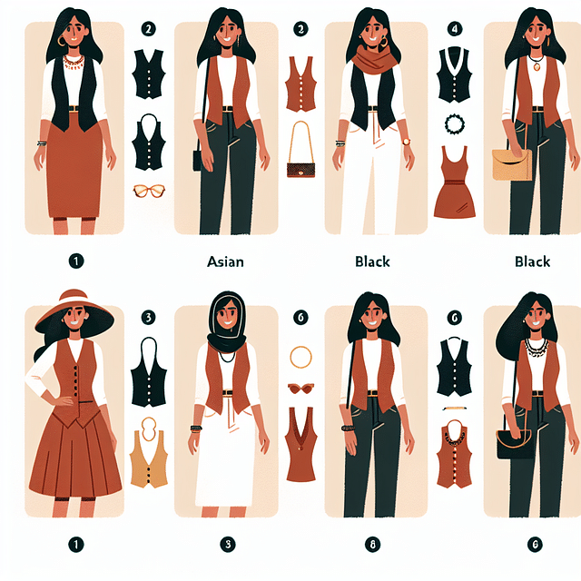 stylish accessories paired with women's vests