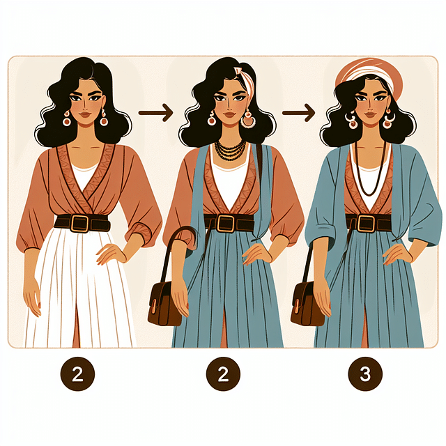 confident woman wearing a vintage and modern outfit