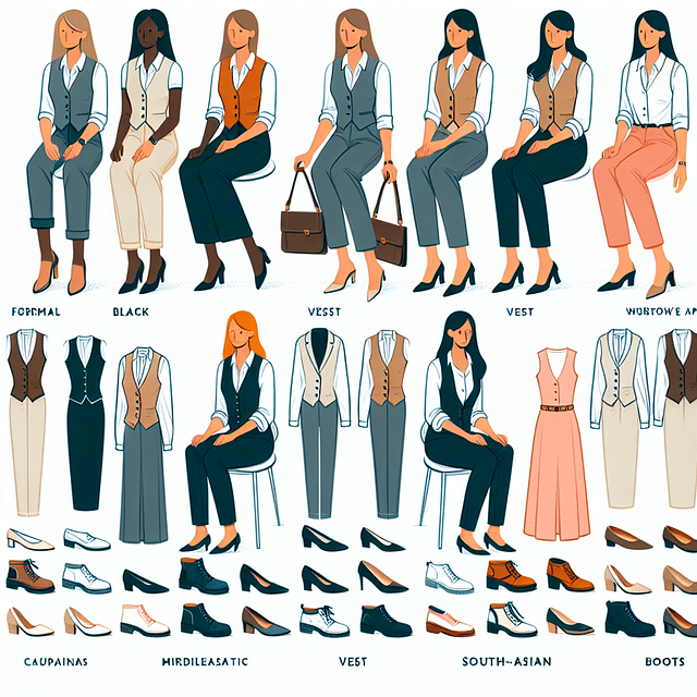 footwear options to match with women's vests