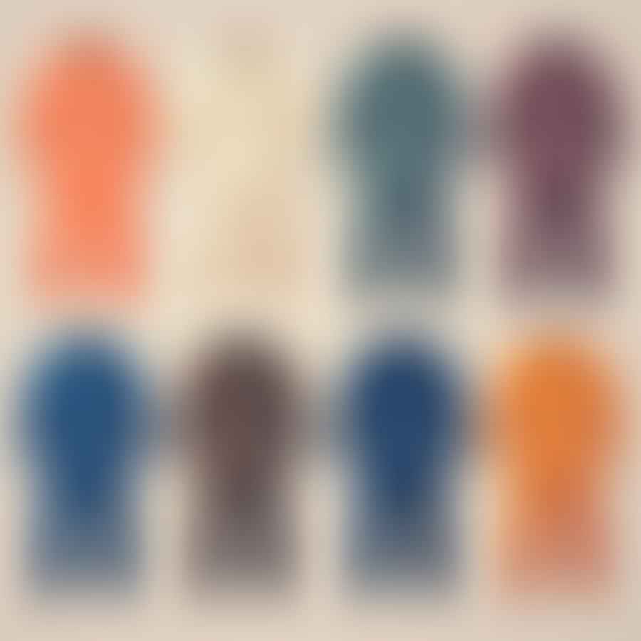 A palette of different colored coveralls