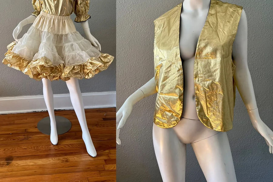 layered vintage vest outfit