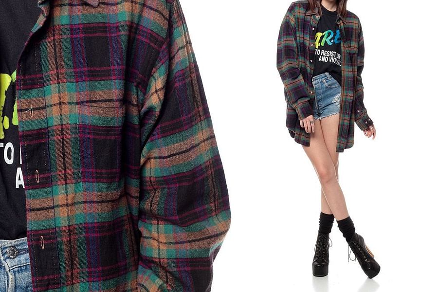 90s grunge flannel shirts