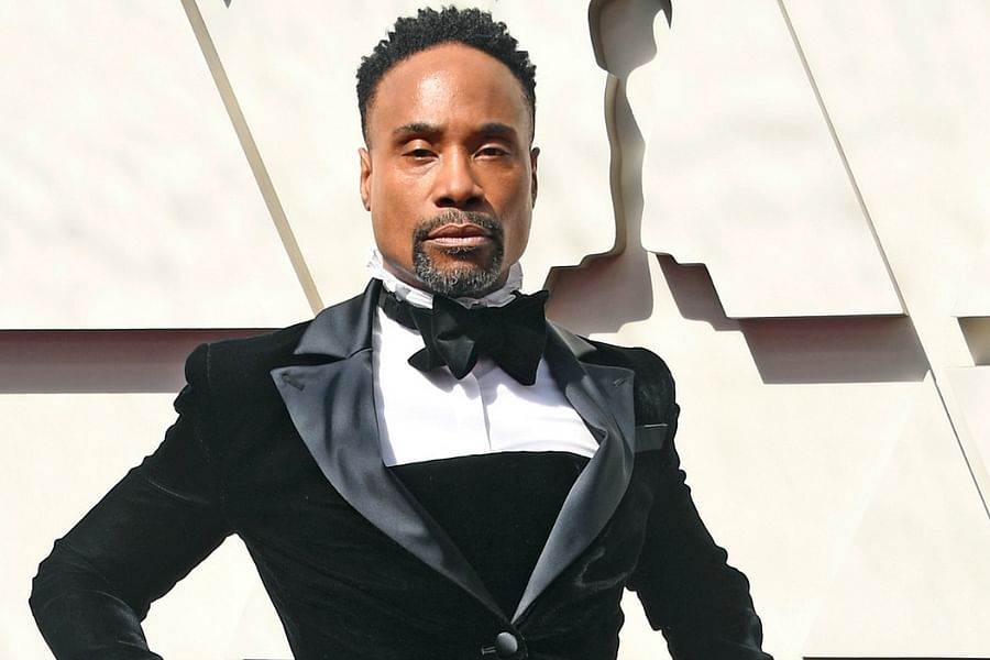 Billy Porter tuxedo gown