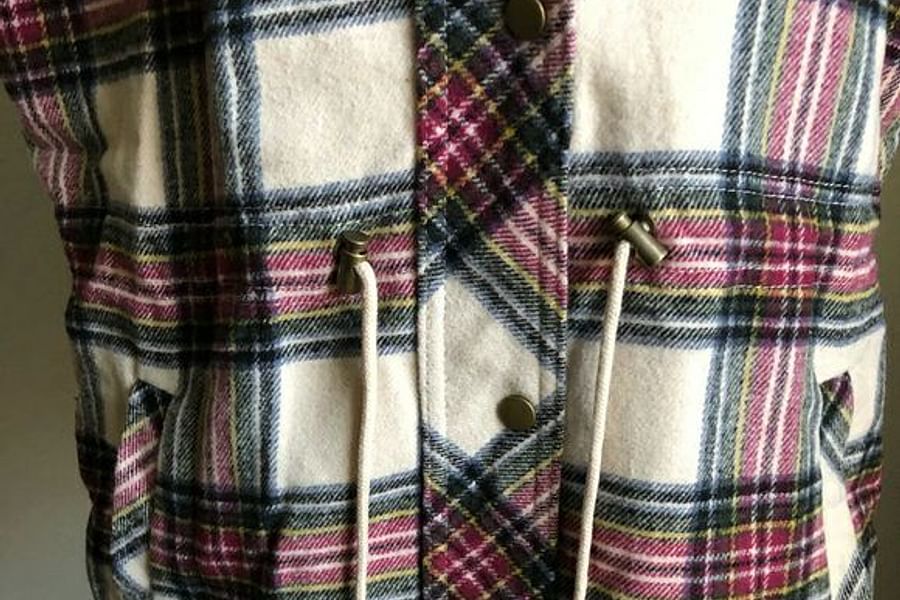 checkered women's fashion vest