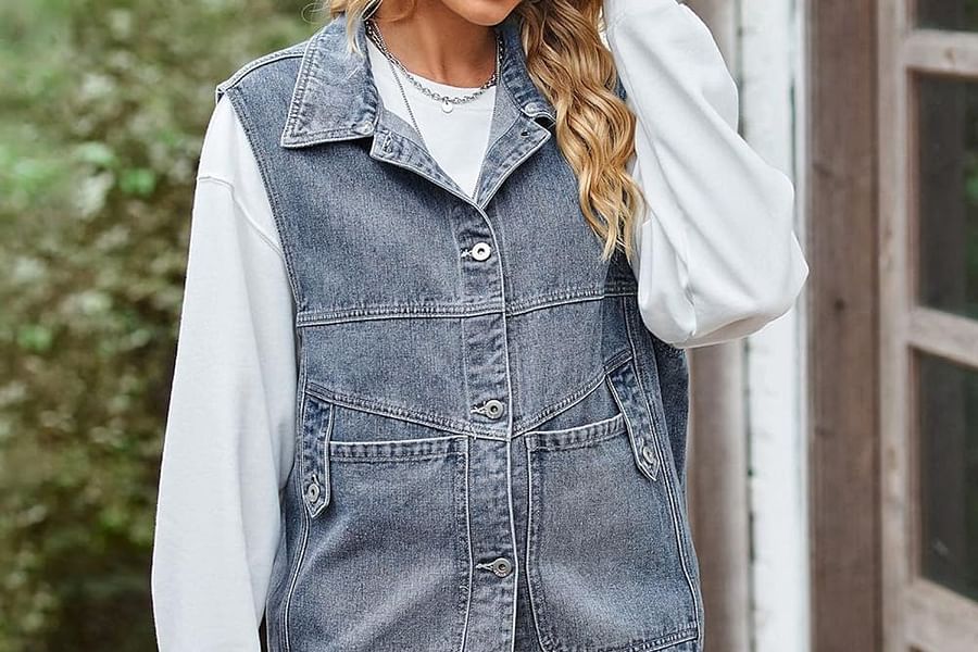 denim women's fashion vest