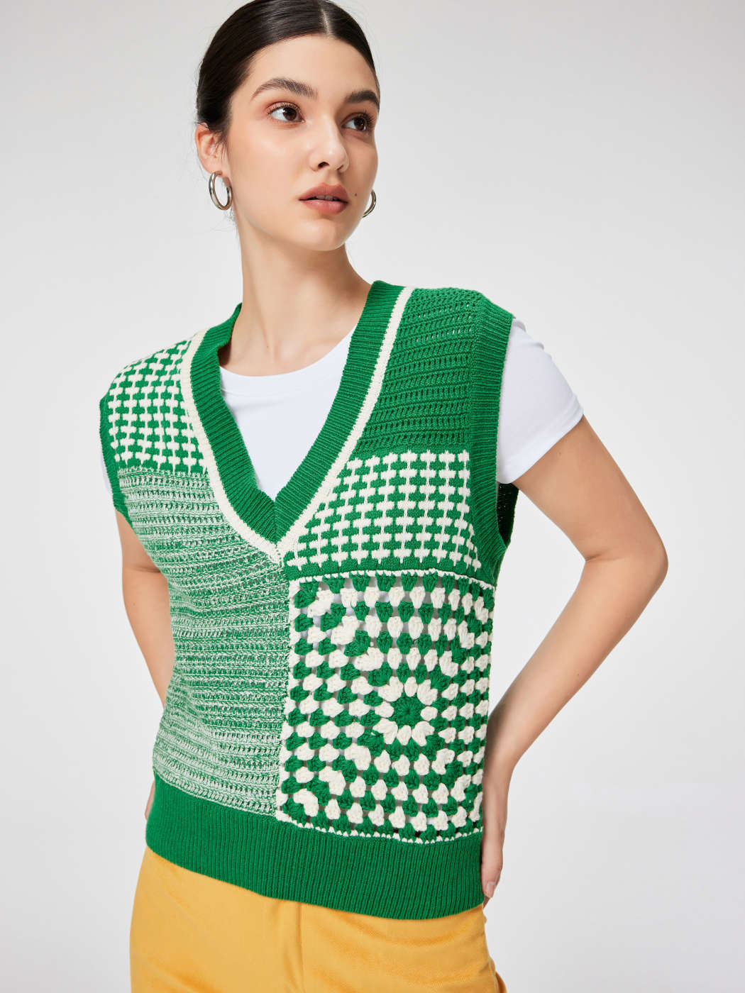 geometric pattern women's vest