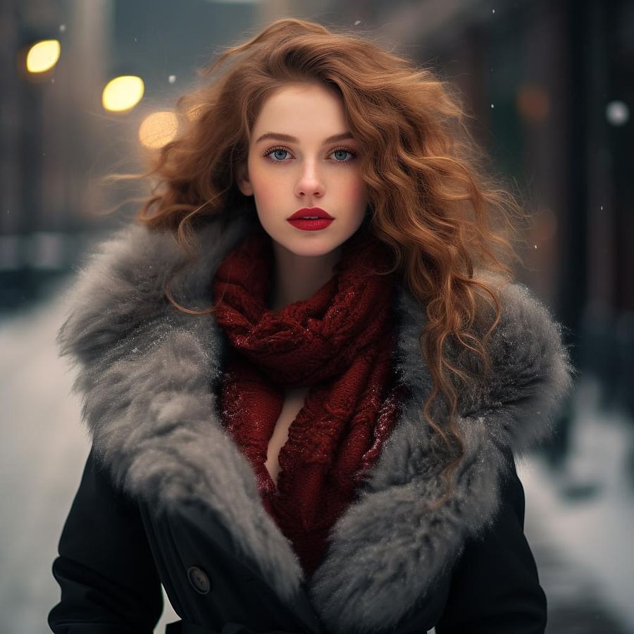 A woman wearing a stylish winter coat