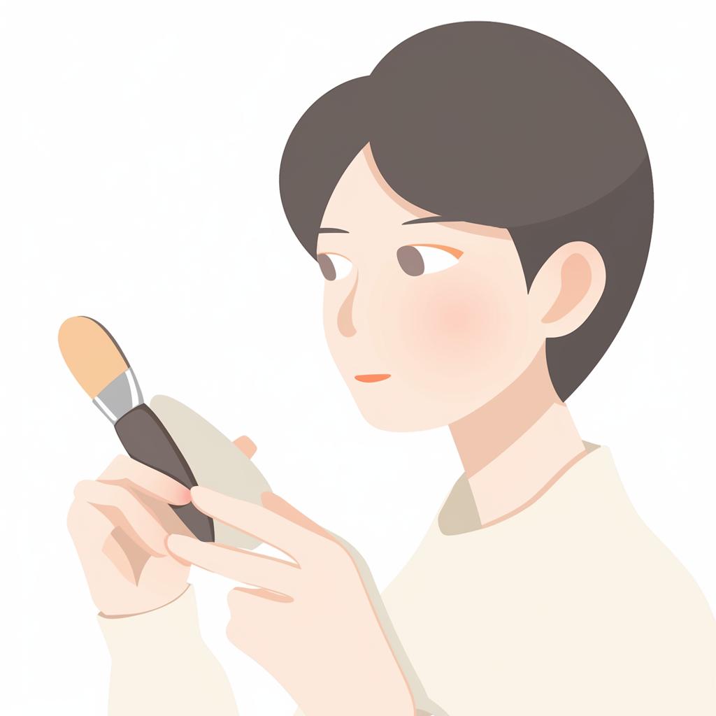A person applying pale foundation