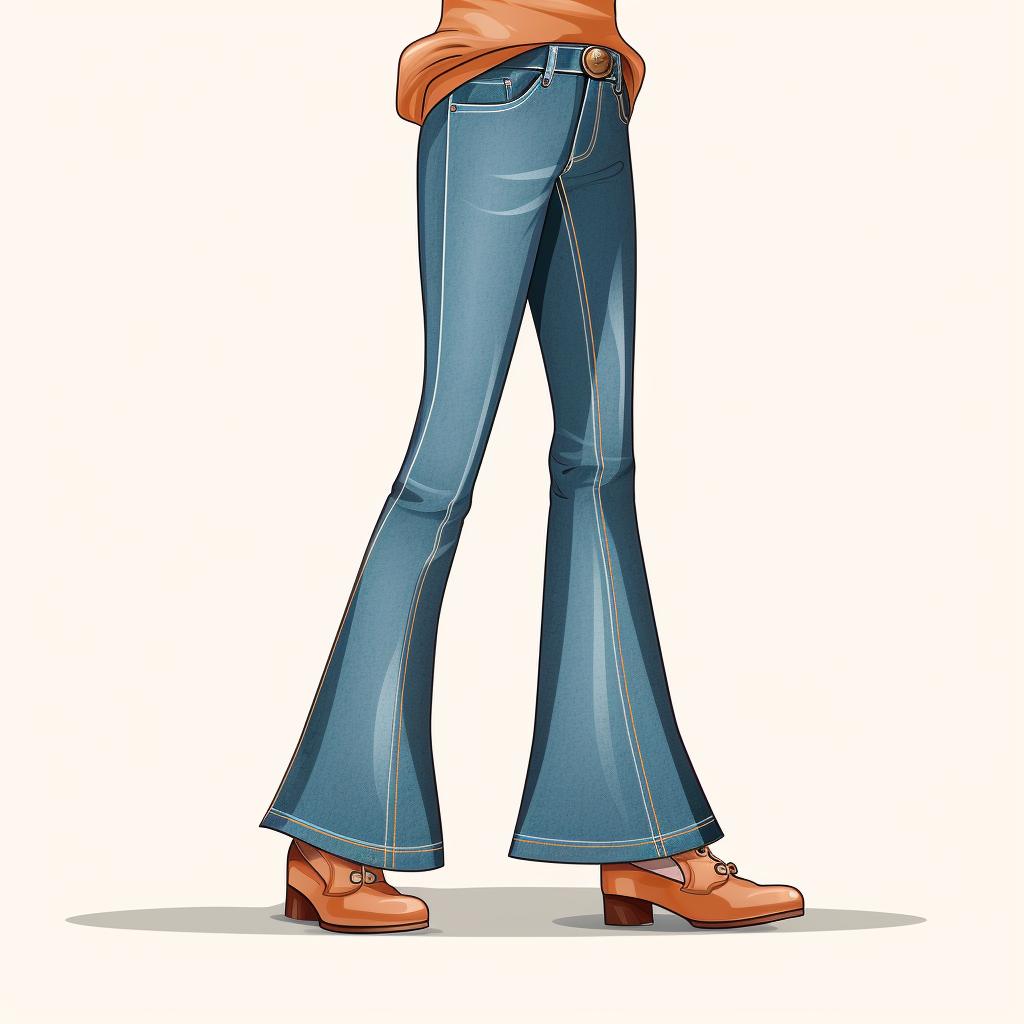 Platform shoes with bell-bottom jeans