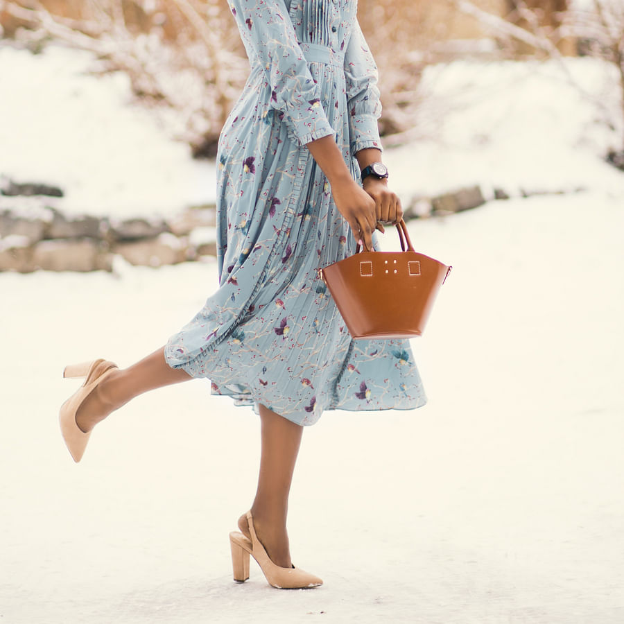 Stylish woman in winter fashion