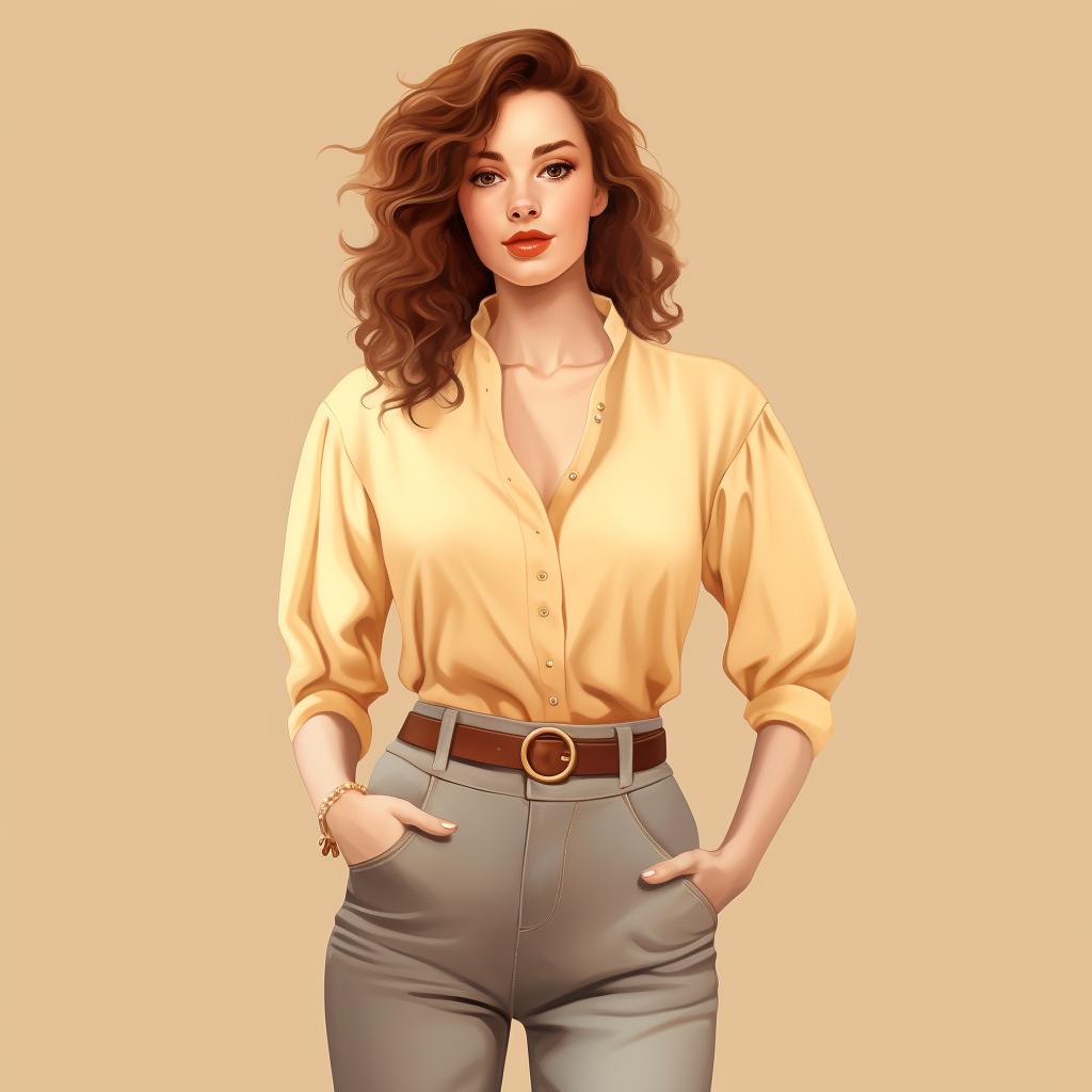 A vintage blouse paired with modern jeans